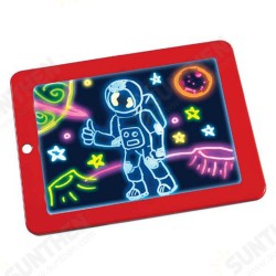 3D Drawing Board LED Writing Tablet Board For Plastic Creative Art With Pen Brush Children Clipboard Gift Set - Red 3D Drawing Board LED Writing Tablet Board For Plastic Creative Art With Pen Brush Children Clipboard Gift Set - Red