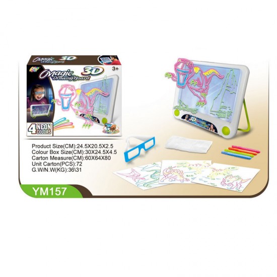 3D Magic Drawing Pad LED Writing Tablet Children Drawing Writing Board Gifts for Kids