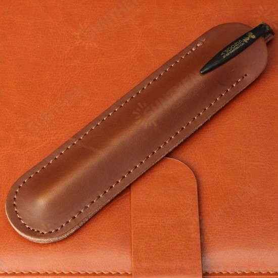 6.1 inch x 1.45 inch Retro Leather Fountain Pen Case Cover Pencil Holder Sleeve Case Pouch