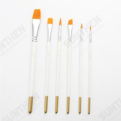6pcs White Pole Wooden Nylon Paint Brushes Set Multi-function Watercolor Oil Paint Brush Set Art Painting 6pcs White Pole Wooden Nylon Paint Brushes Set Multi-function Watercolor Oil Paint Brush Set Art Painting