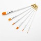 6pcs White Pole Wooden Nylon Paint Brushes Set Multi-function Watercolor Oil Paint Brush Set Art Painting