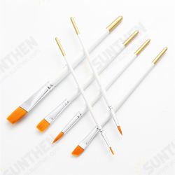 6pcs White Pole Wooden Nylon Paint Brushes Set Multi-function Watercolor Oil Paint Brush Set Art Painting 6pcs White Pole Wooden Nylon Paint Brushes Set Multi-function Watercolor Oil Paint Brush Set Art Painting