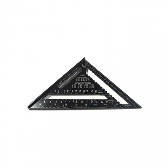 7 Inch English Triangle Ruler 17CM 30CM Metric Triangle Ruler Angle Protractor Metal Speed Square Measuring Ruler Metric English Ruler Carpenter Measuring Tools