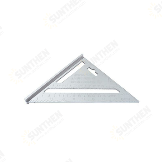 7 Inch English Triangle Ruler 17CM 30CM Metric Triangle Ruler Angle Protractor Metal Speed Square Measuring Ruler Metric English Ruler Carpenter Measuring Tools