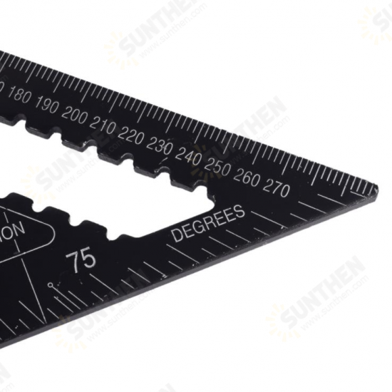 7 Inch English Triangle Ruler 17CM 30CM Metric Triangle Ruler Angle Protractor Metal Speed Square Measuring Ruler Metric English Ruler Carpenter Measuring Tools