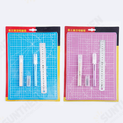 A4 Cutting Mat Set Thicken PVC Art Carving Pad Ruler Carving Tools Utility Cutter Hand Art Work Paper Leather Cloth Cutting Tools A4 Cutting Mat Set Thicken PVC Art Carving Pad Ruler Carving Tools Utility Cutter Hand Art Work Paper Leather Cloth Cutting Tools