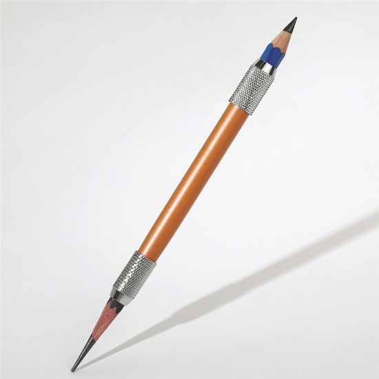 Adjustable Double Heads Colors Metal School Office Art Write Tool Sketch Pencil Extender Holder