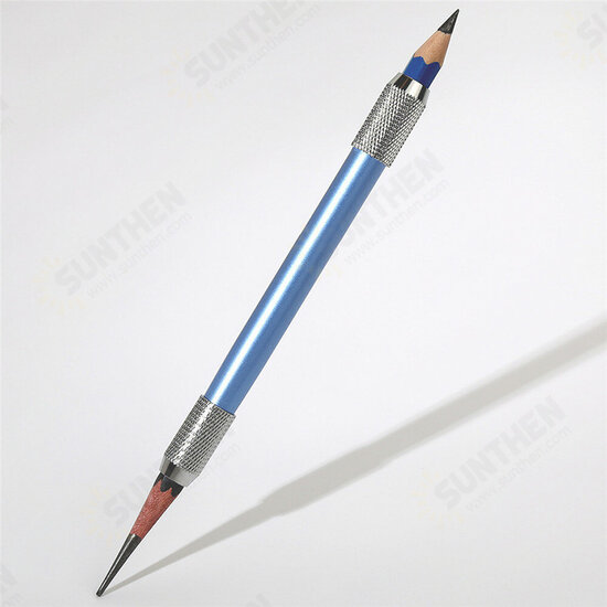 Adjustable Double Heads Colors Metal School Office Art Write Tool Sketch Pencil Extender Holder