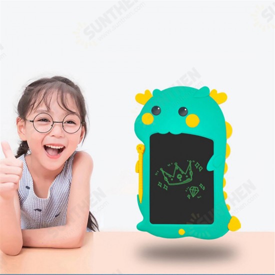 LCD Writing Tablet Paperless Monochrome Green Handwriting Eye Protection for Child Learning Doodle Board Cut Dragon Gift for Kids