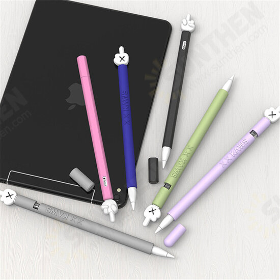 Anti-scroll Pencil Silicone Protective Pouch Cap Cute Cartoon Nib Cover Protective case Skin For Apple Pencil 1 2 Generation