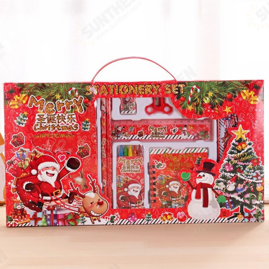 Christmas Stationery Set Pencil Eraser Ruler Sharpener Pencil case Primary School Holiday Gift