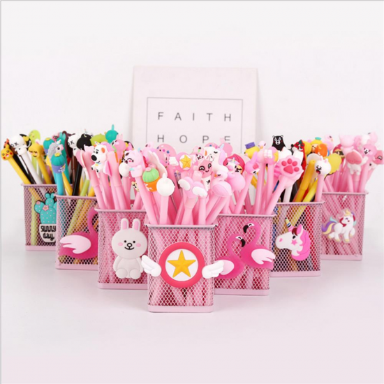 Creative 20 Gel Pen 20 Pen Refill 1 Cartoon Pink Pen Holder Stationery Set school Supplies Gift Set