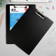 9224 A4 PVC Clip Board Portable Black Writing Board Clipboard Office School Meeting Accessories With Metal Clip