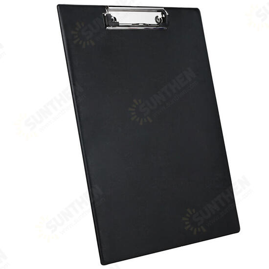 9224 A4 PVC Clip Board Portable Black Writing Board Clipboard Office School Meeting Accessories With Metal Clip