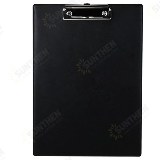 9224 A4 PVC Clip Board Portable Black Writing Board Clipboard Office School Meeting Accessories With Metal Clip