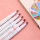 S740 6 Pcs/set Dual-head Highlighters Fluorescent Pens Set Hand Painting Artist Marker Pens Gifts for Kids Childrens