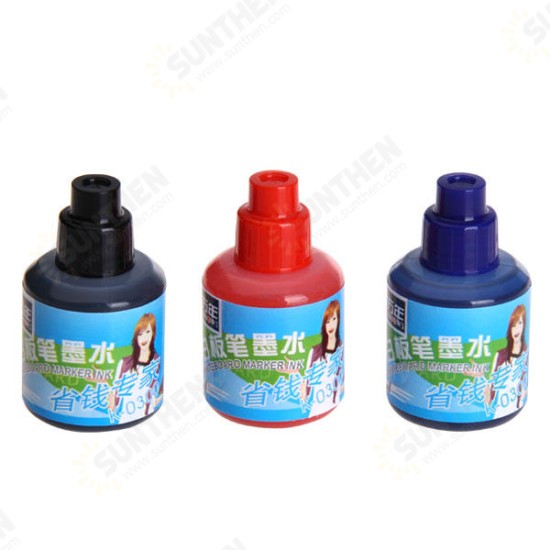 20ml Refill Ink Black Blue Red Refilling Ink Board Writing Erasable Marker Ink For White Board Marker Pen