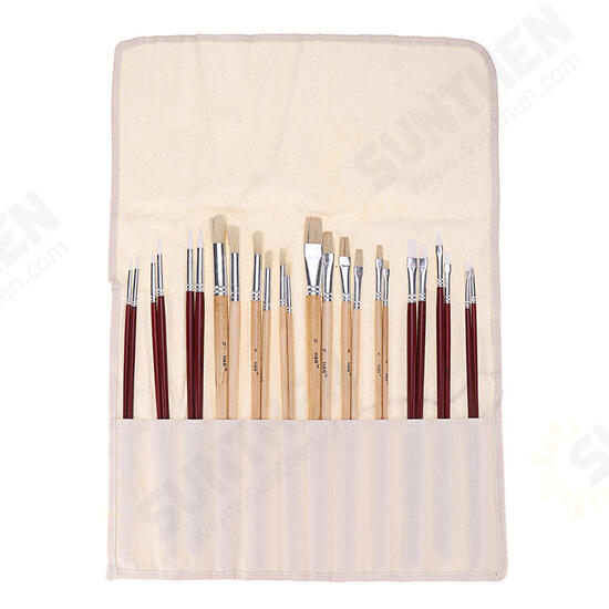 24 Wooden Bristle Nylon Brush Suit Watercolor Powder Propylene Painting Brush Suit