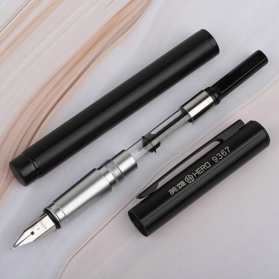 Hero 9367 Fountain Pen 0.5mm F Nib Calligraphy Writing Signing Ink Pens Gifts for Students Friends Families