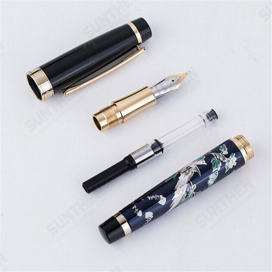 HD1837 Fountain Pen Flower Magpie Pattern 0.5MM Nib Fountain-Pens Gift Office Business Writing Set Stationery Supply