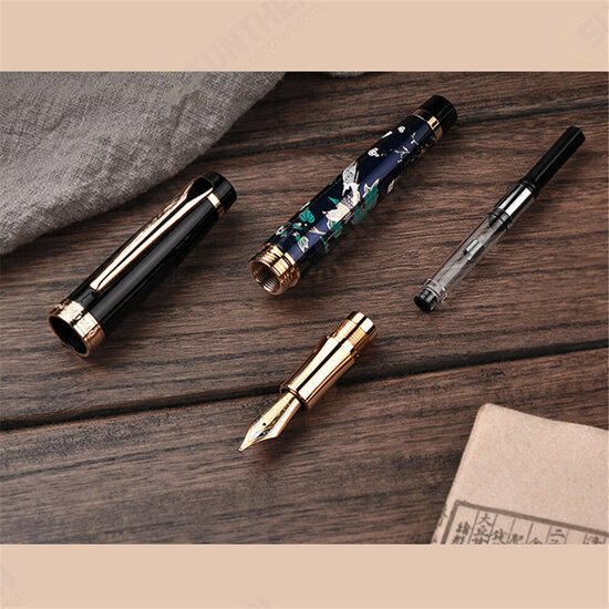 HD1837 Fountain Pen Flower Magpie Pattern 0.5MM Nib Fountain-Pens Gift Office Business Writing Set Stationery Supply