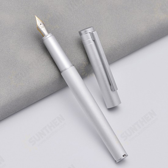 H1 Metal Fountain Aluminum Alloy Beautiful Black-golden Nib EF/F 0.4/0.5mm Size Writing Ink Pen for Business Office