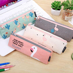 Kawaii Flamingo Pencil Case Cute Canvas Pencil Bag Pen Box Cases For Boys Girls Bts Korean Stationery Office School Supplies Kawaii Flamingo Pencil Case Cute Canvas Pencil Bag Pen Box Cases For Boys Girls Bts Korean Stationery Office School Supplies