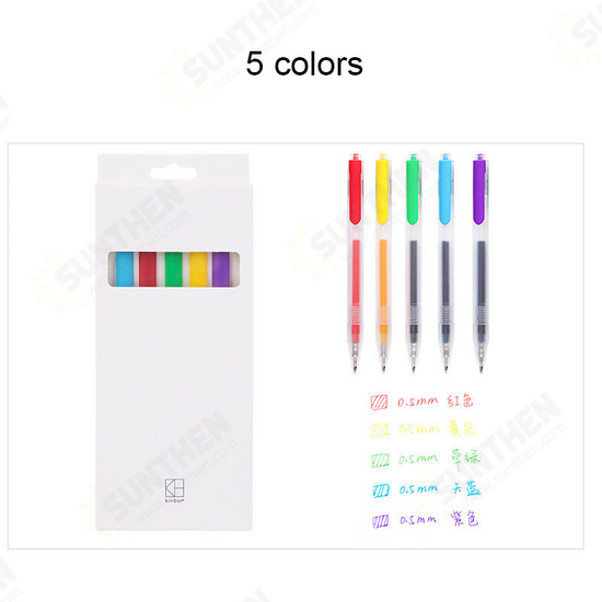 DTB6698 5/10 Colors Colorful Press Gel Pens 0.5mm Frosted Barrel Drawing Writing Pen Office School Supplies Gifts