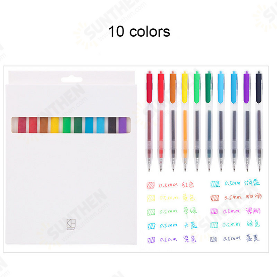 DTB6698 5/10 Colors Colorful Press Gel Pens 0.5mm Frosted Barrel Drawing Writing Pen Office School Supplies Gifts