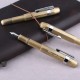 Metal Fountain Pen Short Smooth Calligraphy Writing Pen Ink Gel Pen with Iron Case Gift for Students Friends Families