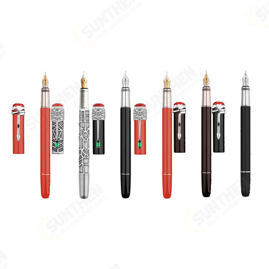 F9s 0.5mm Resin Fountain Pen Writing Ink Pen Smooth Writing Signing Business Pen Gifts for Family Friends Colleagues