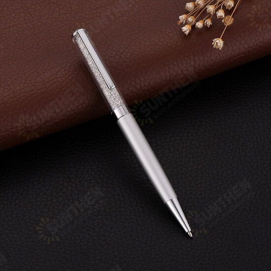 ZKE4723 1 Piece Metal 1.0mm Diamond Ballpoint Pen Crystal Smooth Writing Pens for Office School Supplies