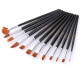 ZN 0015A 12 Pcs Short Rod Copper Tube Nylon Writing Brush Supplies