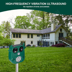 JLT-866 Solar Ultrasonic Animal Repeller 7 LED Flashing Light Frighten Animals Garden PIR Sensor Bird Cats Dog Repellent JLT-866 Solar Ultrasonic Animal Repeller 7 LED Flashing Light Frighten Animals Garden PIR Sensor Bird Cats Dog Repellent