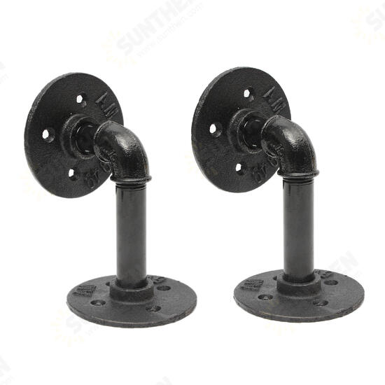 2pcs Household Wall Mounted Shelf Holders Flange Pipe Pipe Shelf Bracket