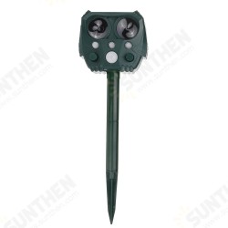 Ultrasonic Solar Battery Cat Dog Pest Repeller Scarer Deterrent Repellent Animal Repeller