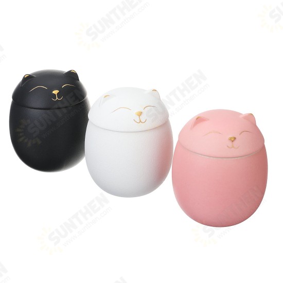 500ml Urn for Pet Ashes Cat Shape Memorial Cremation Urns-Handcrafted Black Decorative Urns for Funeral Cat urn Dog urn