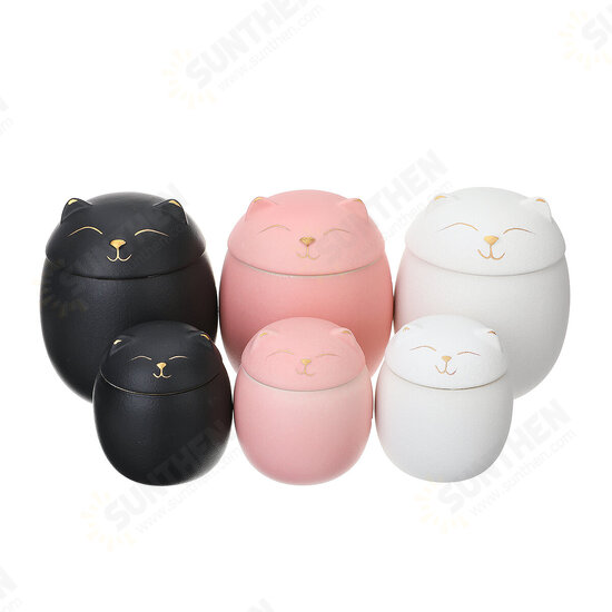 500ml Urn for Pet Ashes Cat Shape Memorial Cremation Urns-Handcrafted Black Decorative Urns for Funeral Cat urn Dog urn