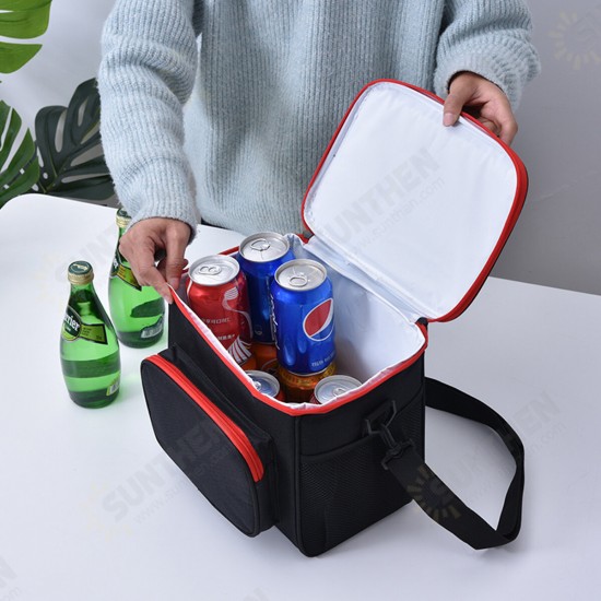 10L Portable Large Capacity with Separate Pocket Oxford Cloth Insulated Lunch Bag