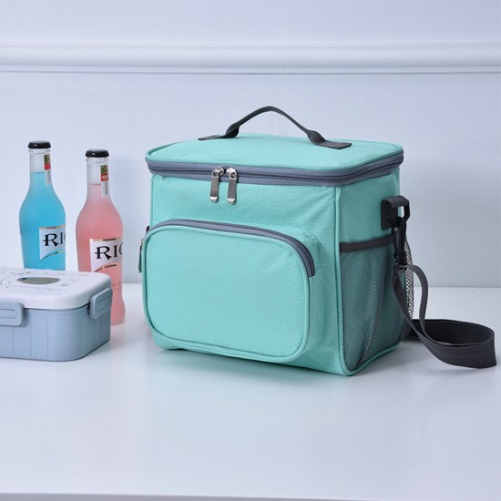 10L Portable Large Capacity with Separate Pocket Oxford Cloth Insulated Lunch Bag