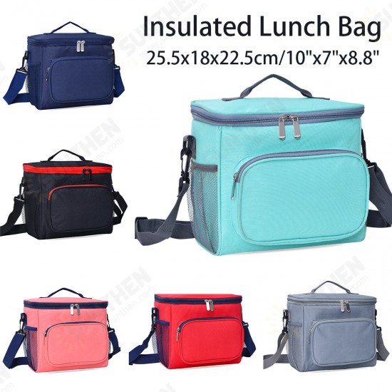 10L Portable Large Capacity with Separate Pocket Oxford Cloth Insulated Lunch Bag