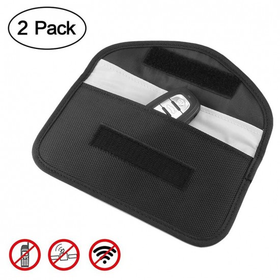 2 Pack Signal Blocking Bag GPS RFID Faraday Bag Cell Phone Privacy Protection Shield Cage Pouch Wallet Phone Case Cell S88 Plus case