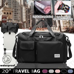 20inch Waterproof Outdoor Travel Bag Large Capacity with Shoes Compartment Storage Bag Short Tour Weekender Sports Gym Duffel Bag Luggage Shoulder Bag 20inch Waterproof Outdoor Travel Bag Large Capacity with Shoes Compartment Storage Bag Short Tour Weekender Sports Gym Duffel Bag Luggage Shoulder Bag