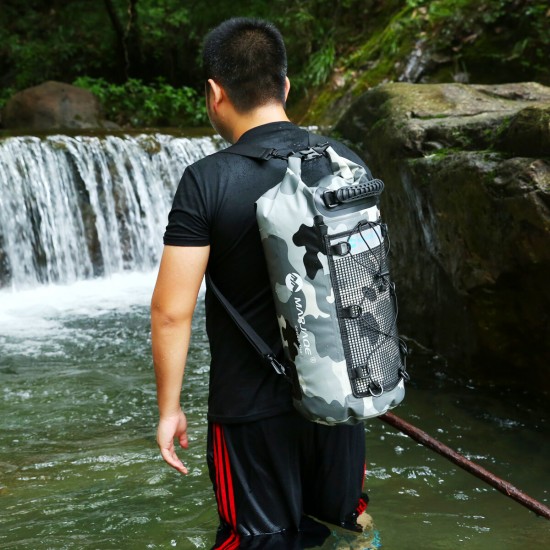 25L Waterproof Hiking Gear Backpack Dry Luggage Bag Adjustable Shoulder Strap Floating Dry Sack for Travel Outdoor Sailing Floating Boating Rafting Camping