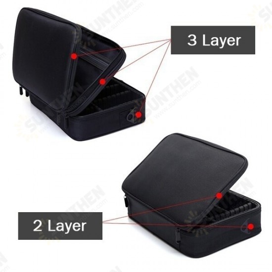 3-Layer Seperated Storage Large Capacity Multi-Purpose Use Waterproof Nylon Professional Dresser Make Up Cosmetic Bag