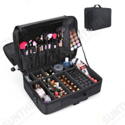3-Layer Seperated Storage Large Capacity Multi-Purpose Use Waterproof Nylon Professional Dresser Make Up Cosmetic Bag 3-Layer Seperated Storage Large Capacity Multi-Purpose Use Waterproof Nylon Professional Dresser Make Up Cosmetic Bag