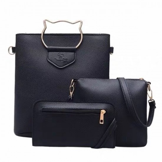 3PCS/ Set Fashion PU Leather Mobile Phone Tablet Storage Shoulder Crossbody Bag Handbag Wallet Purse