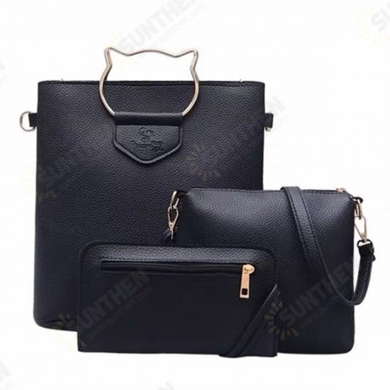 3PCS/ Set Fashion PU Leather Mobile Phone Tablet Storage Shoulder Crossbody Bag Handbag Wallet Purse