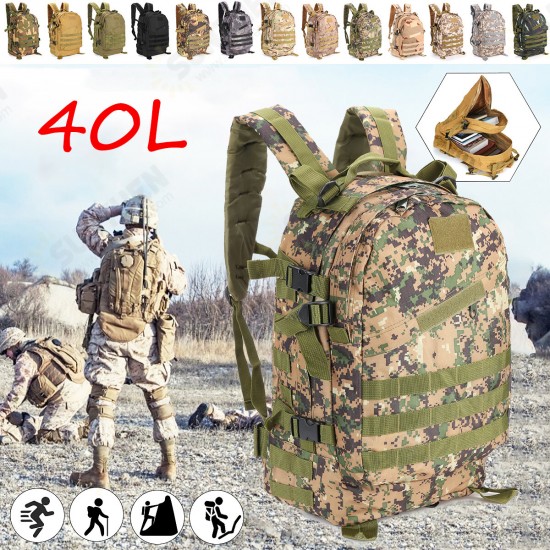 40L Large Capacity 600D Waterproof Oxford Macbook Storage Bag Camouflage Backpack