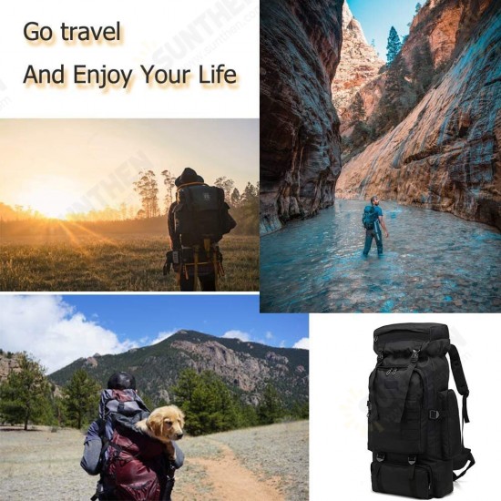 80L Large Capacity with Mobile Phone Storage Bags Outdoor Hiking Backpack